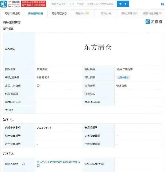 西方青苍效应！重庆一公司请求“西方清仓”商标