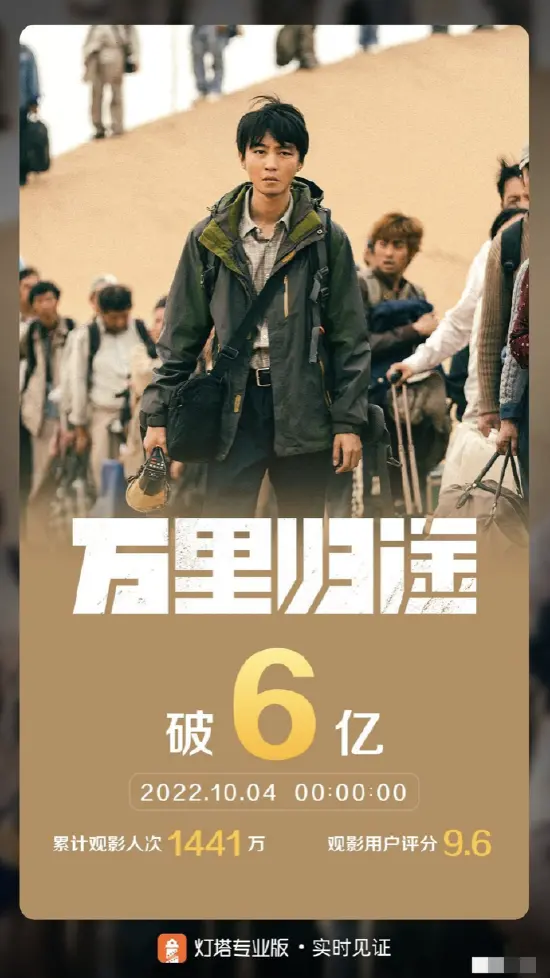 张译王俊凯殷桃主演《万里归途》票房破6亿