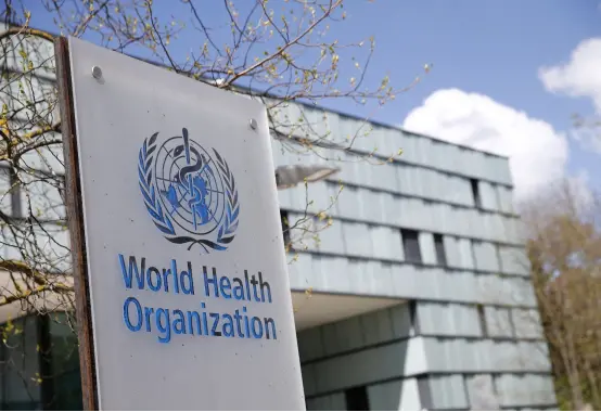 世界卫生组织（WHO）大楼外标识 图自外媒