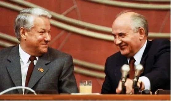 图：改革之初叶利钦是戈尔巴乔夫最忠实的盟友