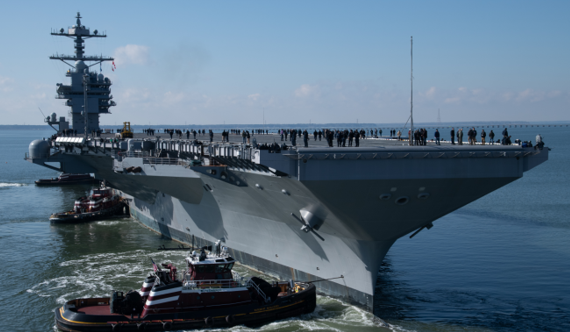 美国最新核航母“肯尼迪”号完成首次试航