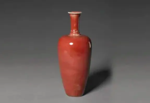 清雍正紅釉直口膽瓶-數位典藏與學習聯合目錄 中国美術