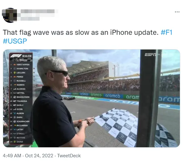 库克参加F1活动表情麻木遭嘲笑：苹果出新机我也这感觉（库克再获7.5亿美元视频）