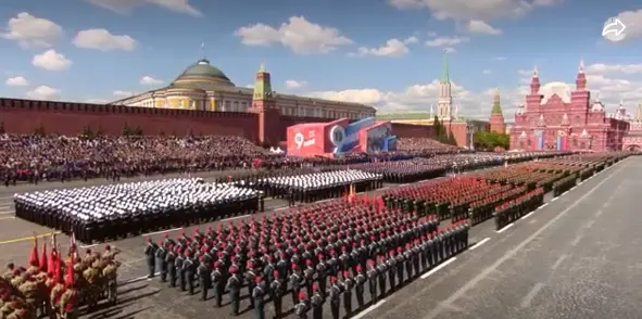 当地时间5月9日，俄罗斯纪念卫国战争胜利78周年红场阅兵式正式开始 视频截图