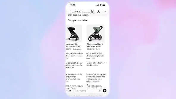 OpenAI推出ChatGPT购物研究功能:数分钟内生成购物指南