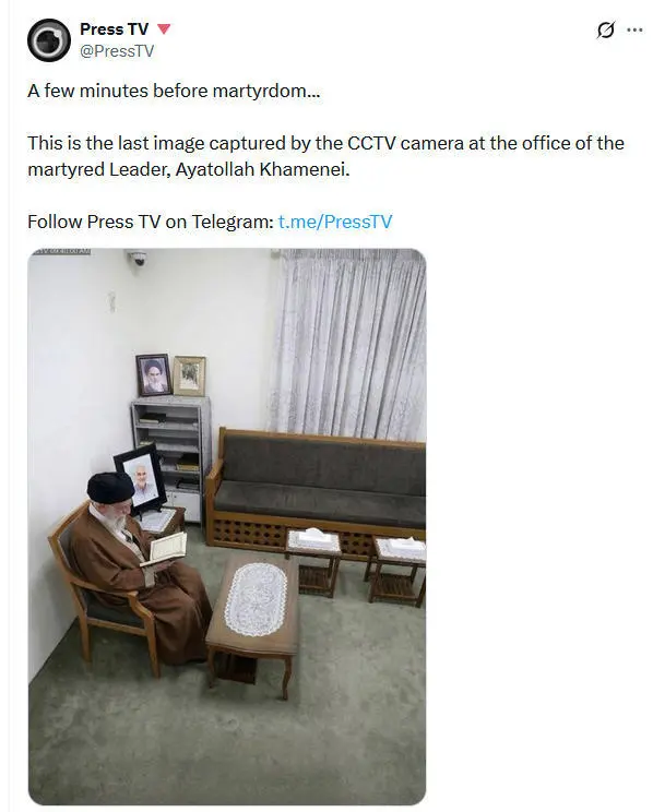 哈梅内伊遇袭身亡前最后画面披露