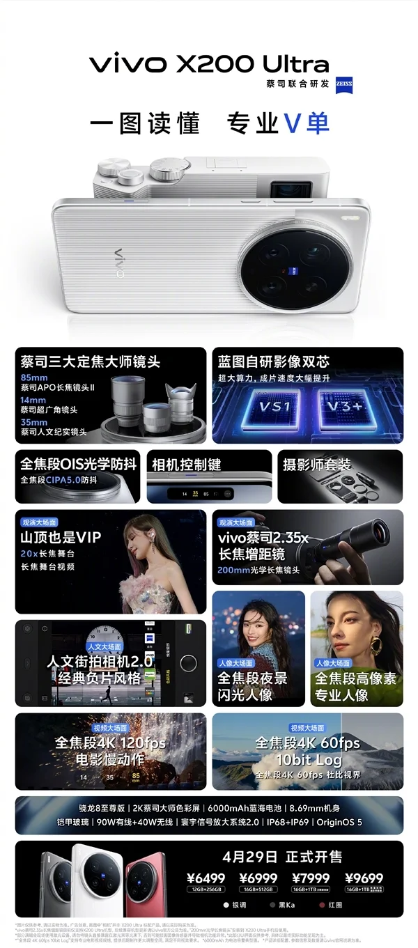 6499元起！vivo X200 Ultra正式开售：能打电话的V单