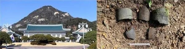 青瓦台及发现的瓦片文物(图片来源:《京乡新闻》)