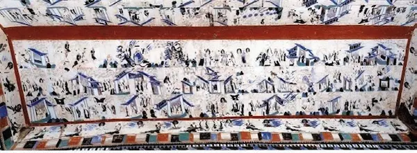 莫高窟第 290 窟人字披顶东的佛传壁画（北周） 