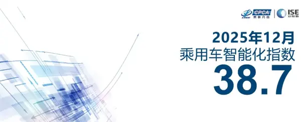 2025年12月乘用车智能化指数达38.7 创下年内新高