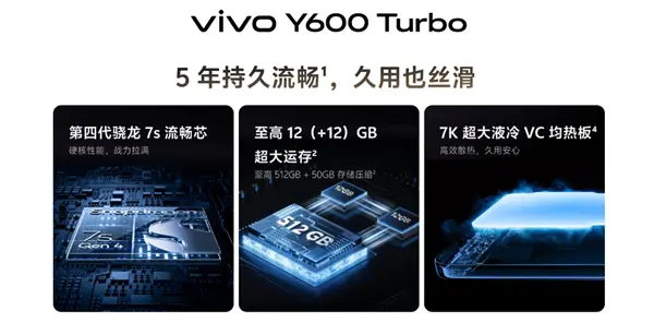国补1784元起！vivo Y600 Turbo发布：9000mAh电池干掉充电宝 6年耐用
