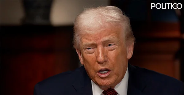 特朗普在白宫接受“政客新闻网”采访 视频截图