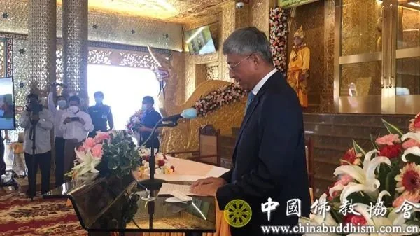佛教-常藏法师线上出席缅甸波德堂佛塔安防工程暨佛发舍利防弹琉璃钟罩竣工交接仪式