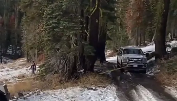 尴尬一幕！特斯拉Cybertruck雪地爬坡被困：靠燃油皮卡解救