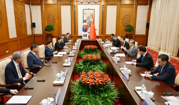 王毅会见韩国总统特使朴炳锡