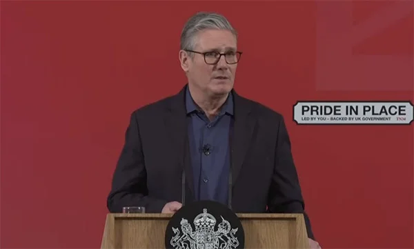 当地时间2月5日，斯塔默发表讲话 视频截图