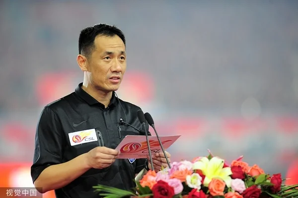 2013赛季中超开幕式，谭海作为裁判员代表宣誓