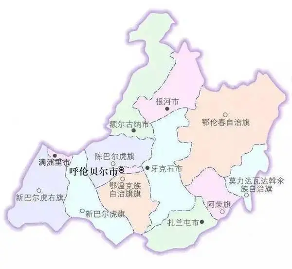 ▲鄂伦春的地图依旧加入加格达奇区、松岭区