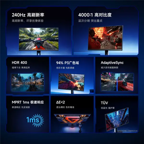 REDMI全新显示器G24发布：569元 1080P+240Hz高刷屏