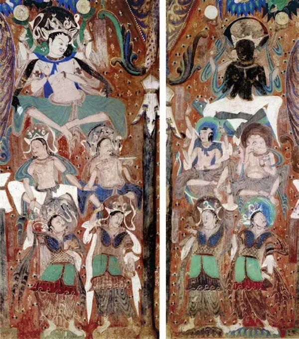 莫高窟第 285 窟西壁正龛两侧诸天壁画（西魏）