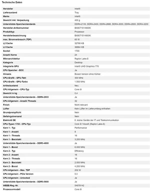 Intel 14代酷睿不小心偷跑：卖出至少9颗！