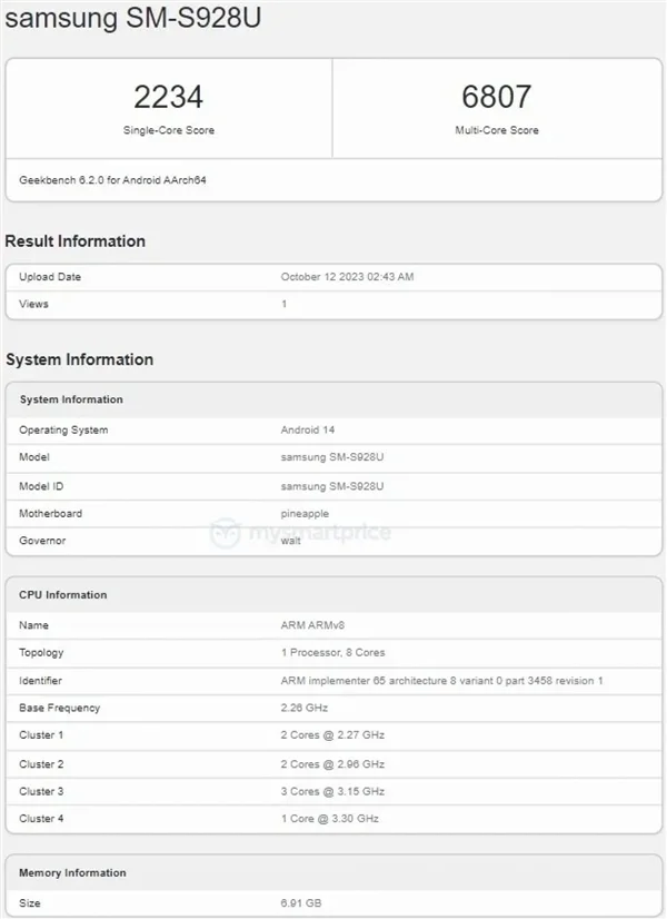 顶配版高通骁龙8 Gen3现身跑分网站：CPU频率打鸡血