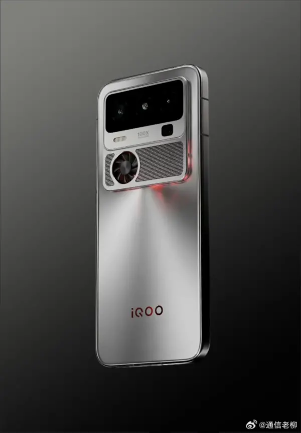 iQOO 16渲染图曝光！横向矩形影像模组+外置风扇
