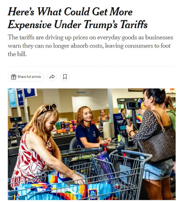 《纽约时报》网站文章截图