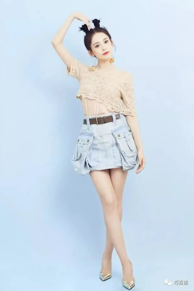 “腿精”古力娜扎现身，吊带半裙配双丸子头，终于见识了什么叫美-古力娜扎穿吊带黑裙照片