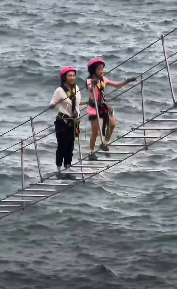 醒醒在飞拉达上大胆迈步。