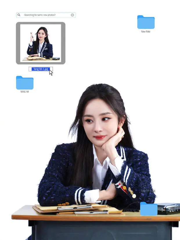 杨幂绽放温柔笑容,魅力十足。