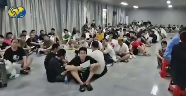 缅泰边境妙瓦底水沟谷新城电诈园区内的画面
