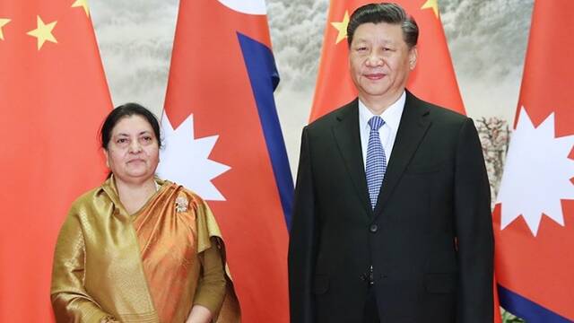 习近平同尼泊尔总统班达里举行会谈 
