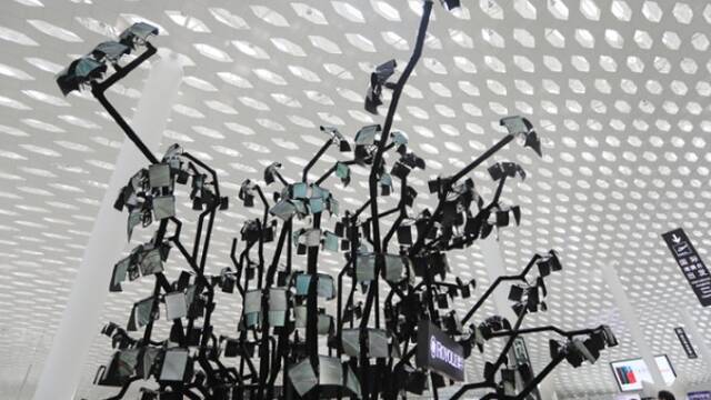 深圳机场的柔性屏“大树”