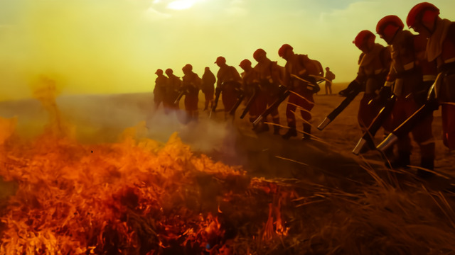 俄罗斯草原火灾入境 千余人扑救阻截