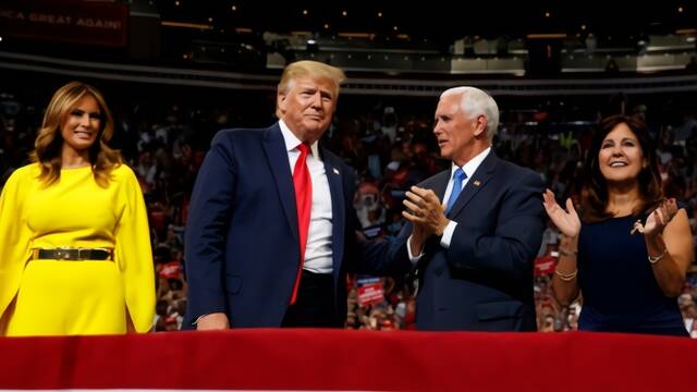 特朗普宣布竞选连任 妻子与副总统陪同