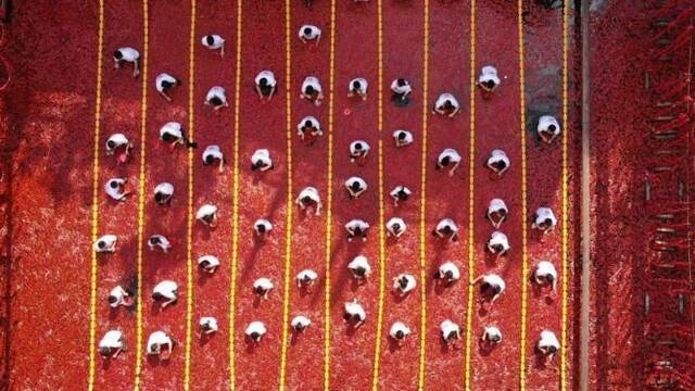 泡在5吨辣椒中比赛吃辣椒