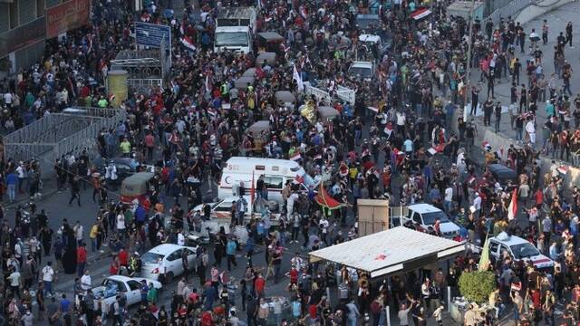 伊拉克爆发新一轮示威抗议