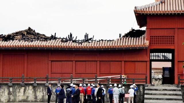 首里城向媒体公开火灾现场