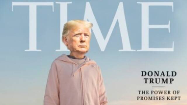 特朗普被竞选团队P上时代年度人物封面