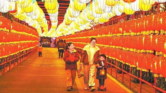 甘肃陇南：彩灯高挂迎新春