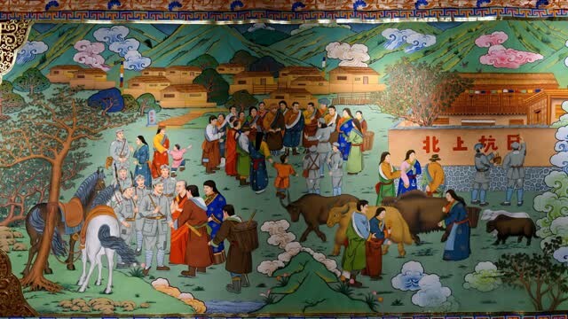 70名画师历时两年绘制111米唐卡　还原10个长征故事