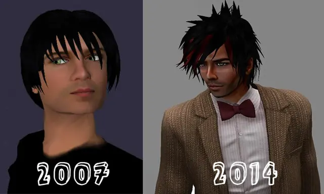 网友PO出的2007年与2014年《第二人生》虚拟形象的变化