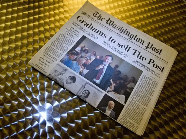亚马逊创办人贝佐斯收购《华盛顿邮报》，结束了格雷厄姆家族对该报纸80年的掌控。（图源：Getty Images）