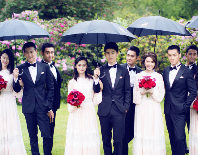 袁弘张歆艺德国古堡大婚 伴娘伴郎颜值爆表