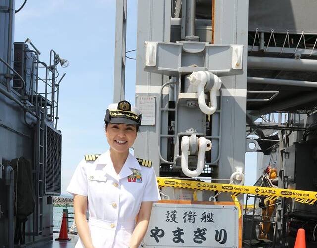 日本海上自卫队2等海佐大谷三穗(44岁,相当于海军中校)在海自横须贺
