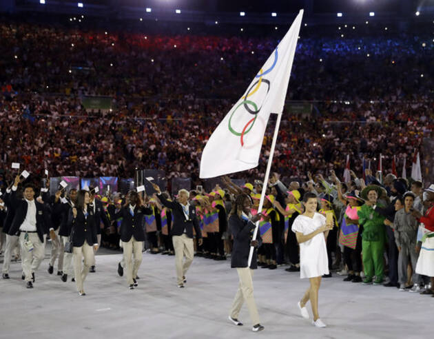 里约奥运会开幕仪式上出场的难民代表团