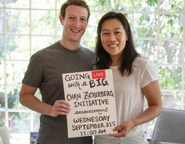 脸书创办人扎克伯格与老婆普莉希拉陈