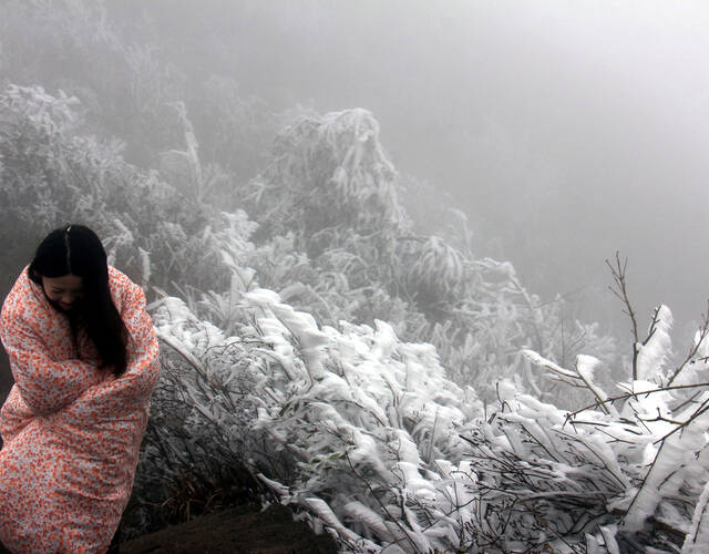 交织在一起的美景吸引了众多对冰雪与云海有特殊情结的广东人上山赏雪