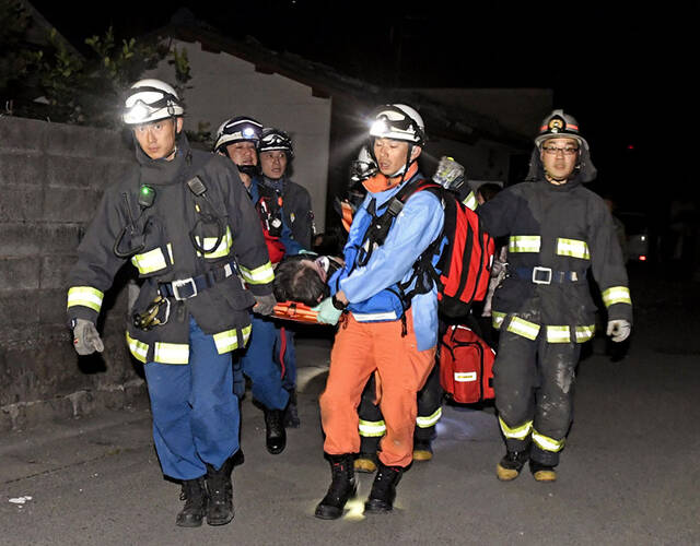日本熊本县6.5级地震现场